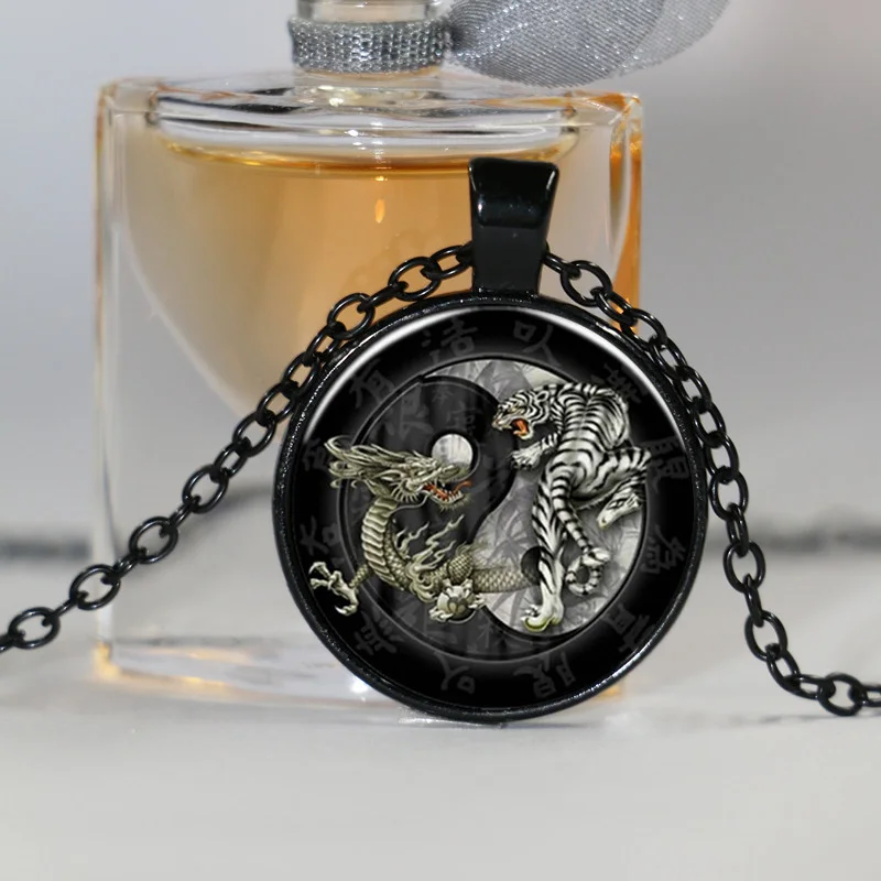 Новая модная подвеска в китайском стиле тайцзи Дракон Тигр Инь Янь ретро