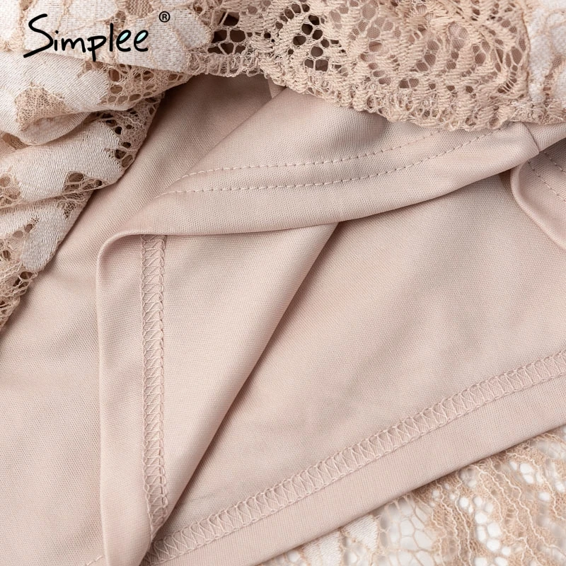 Женский кружевной комбинезон Simplee ромпер на бретелях с глубоким V образным