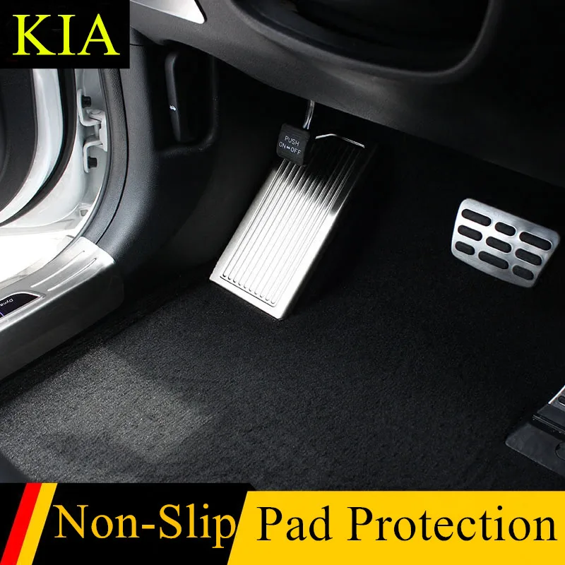 

Stainless Steel Car Left Foot Rest Pedal Plate Cover Non-Slip Pad Protection Trim For Kia Sportage 4 QL 2016 2017 2018 Accessory