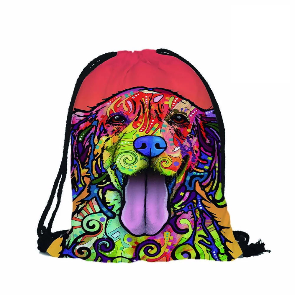 Модные рюкзаки с 3D принтом милый золотистый ретривер разноцветный дизайн для