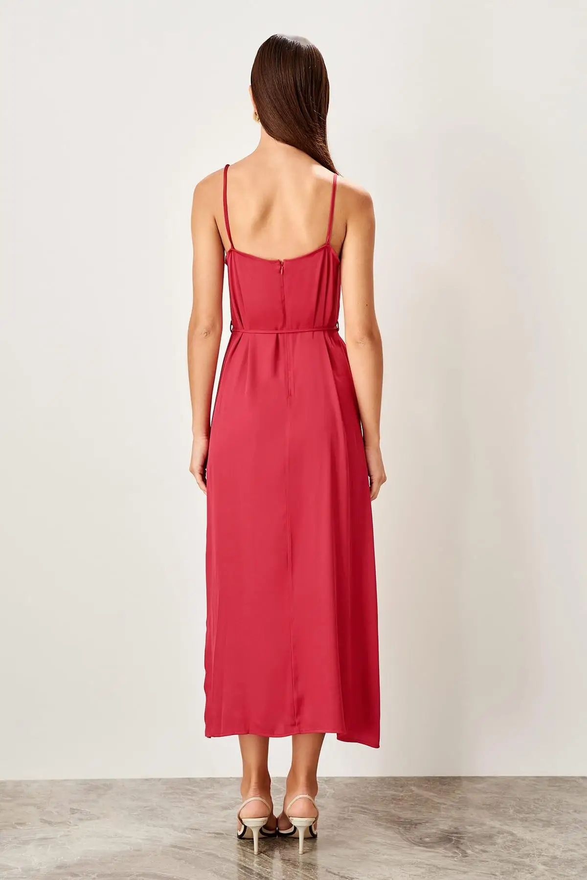 Trendyol Fuchsia Askılı Lacing Detail Dress TWOSS19XM0303 | Женская одежда