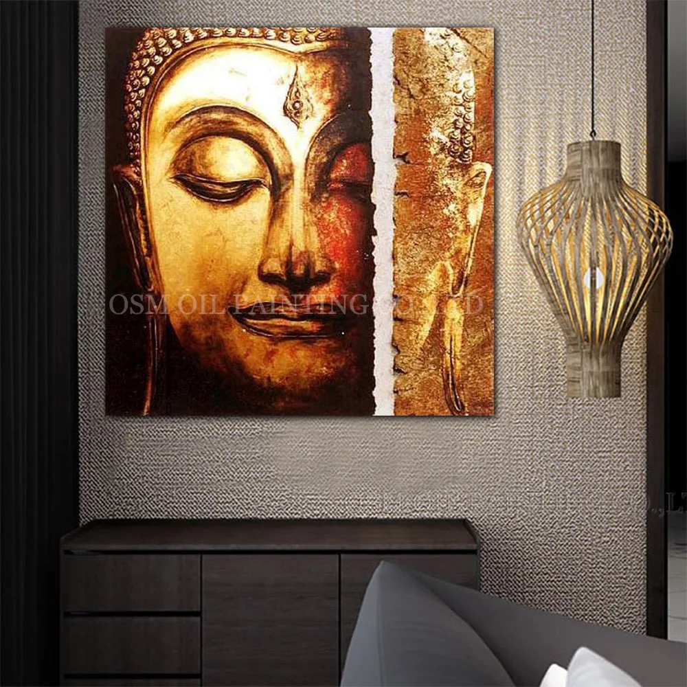Unique Design Artist Handmade Abstract Portrait of Buddha Oil Painting on Canvas Modern Art Picture for Wall | Дом и сад