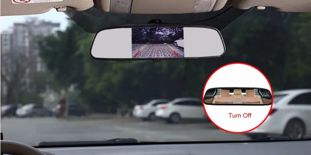 Зеркало заднего вида автомобиля монитор/сложенный экран дисплей/lcd NTSC PAL цветная ТВ система безопасности для камеры заднего вида