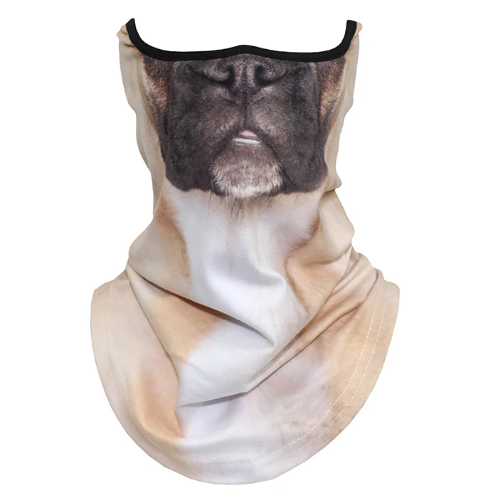 French Bulldog Теплые гетры с объемным животным, на шею, ветрозащитная, мотоциклетная, Флисовая Балаклава, полумаска для лица, зимние, лыжные, на Хэллоуин, сноуборд, Велоспорт, собака, лиса - Цвет: French Bulldog