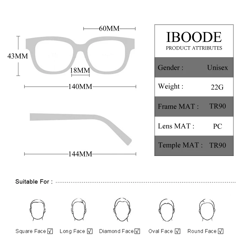 IBOODE TR90, квадратная полуоправа, очки для чтения, для женщин и мужчин, полуоправы, очки для дальнозоркости, для женщин и мужчин, очки для дальнозоркости