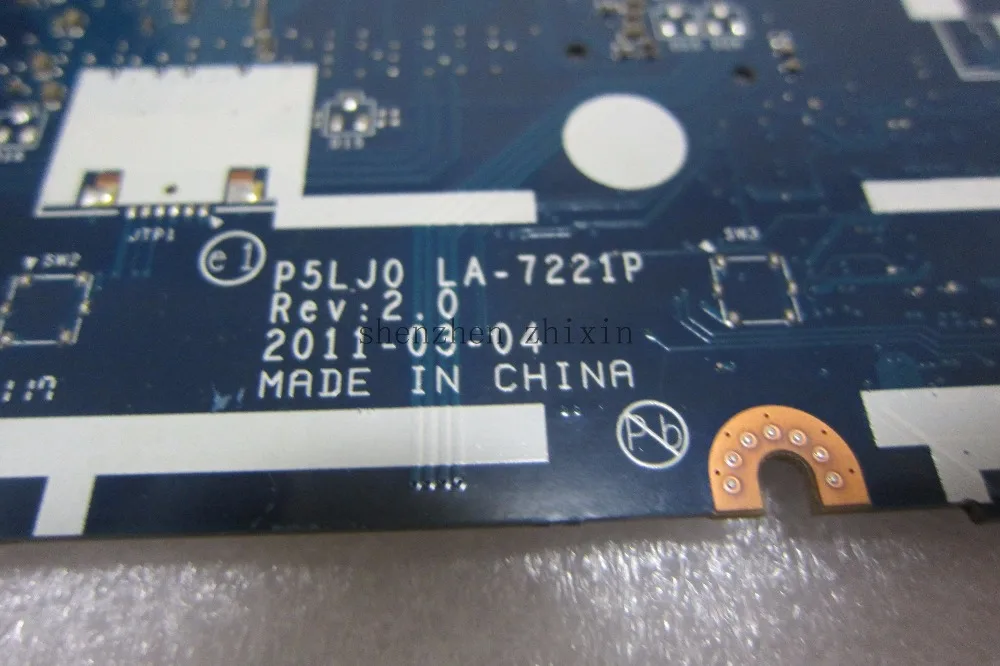Материнская плата для ноутбука Acer aspire 5830 5830T P5LJ0 LA-7221P mbclo02001 PGA989 HM65 с графической
