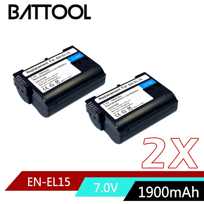 2X7 0 В 1900 мАч EN EL15 ENEL15 Камера Батарея для Nikon D500 D600 D610 d750 D7000 D7100 D7200 D800 D850 D810 D810A и