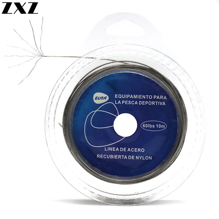 10pcs Fishing Steel Wire Fishing Lines 10m Max Power 7 Strands  Jigging Fish Trace Leader Coating Super Soft Wire Lines Cover