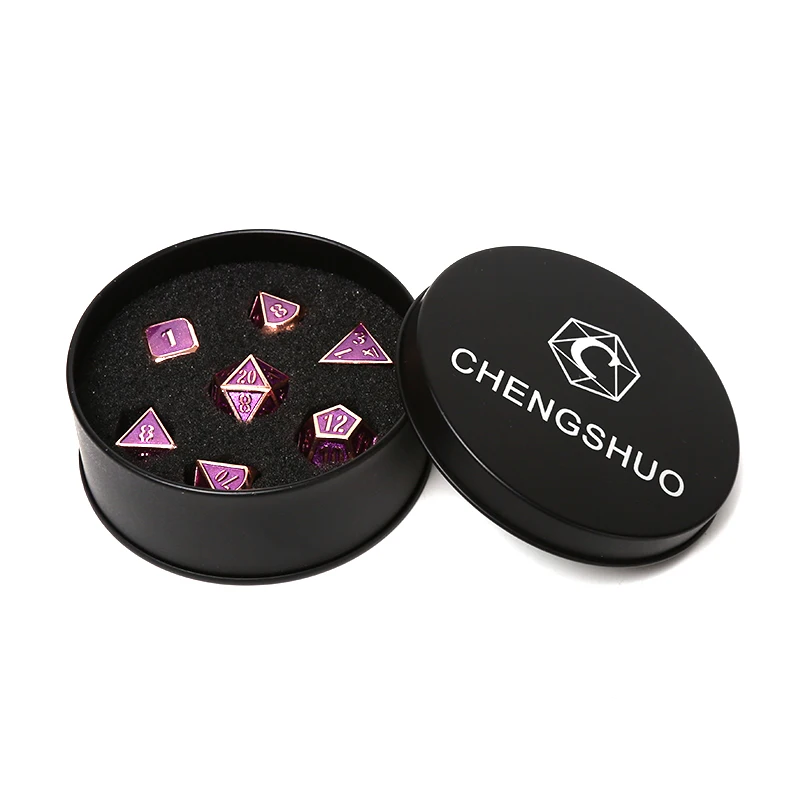 d&ampd rpg metal dice set polyhedral solid dungeons and dragons dnd digital purple dices table games Zinc alloy pattern d20 10 8 12 | Спорт и