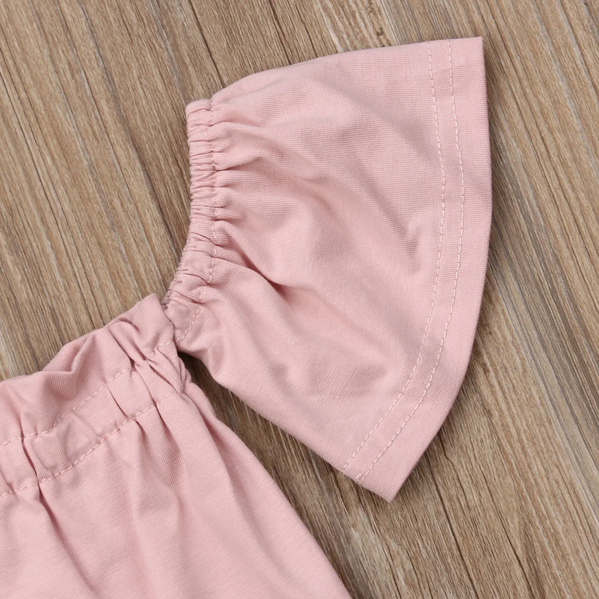 Baby Girl Clothes Newborn Infant Off Shoulder Solid Top Jumpsuit+Floral Shorts Pants Outfit |