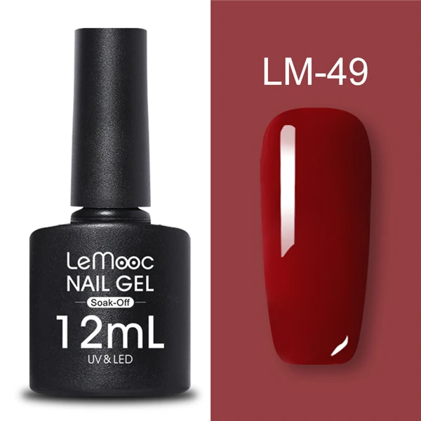 LM-49 LEMOOC 12 мл Блестящий Гель-лак для ногтей Блестящий фиолетовый красный серебристый цвета долговечный впитывающий УФ гель для ногтей Гель-лак - Цвет: LM-49