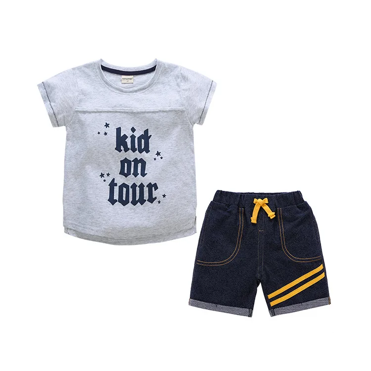 

2019 New Summer Boys Clothes 1-5 Year Baby Toddler Boy Short Set Letter T-shirt Pants Tracksuit for Boy Children Kid Clothes