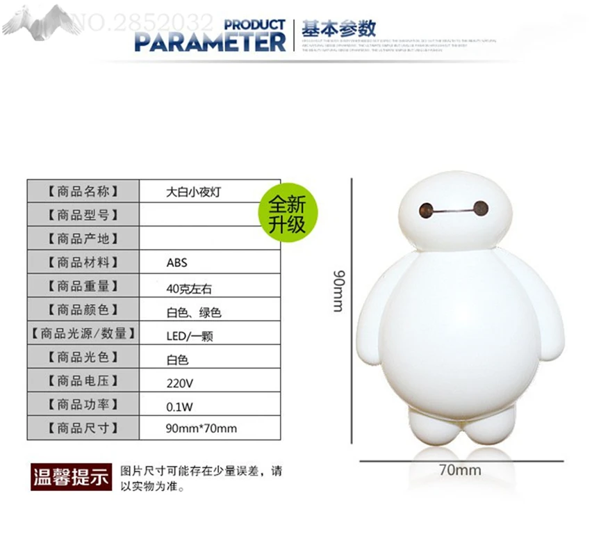 Настенные светильники JW _ Modern Energy мультяшный робот Baymax модель переключателя Luninaria