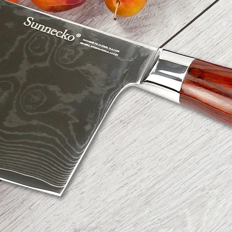 Высококачественный кухонный нож SUNNECKO 7 дюймов разделочный японский VG10 дамасская