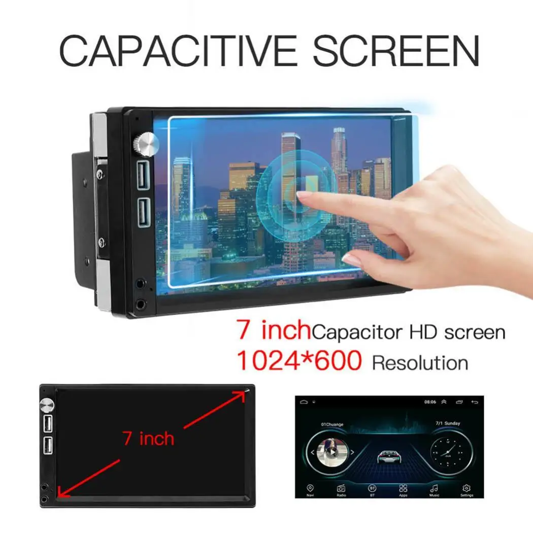Gps Bluetooth Автомобильный MP5 плеер 2 Din Android 8 1 7 &quotсенсорный экран двойной USB fm радио