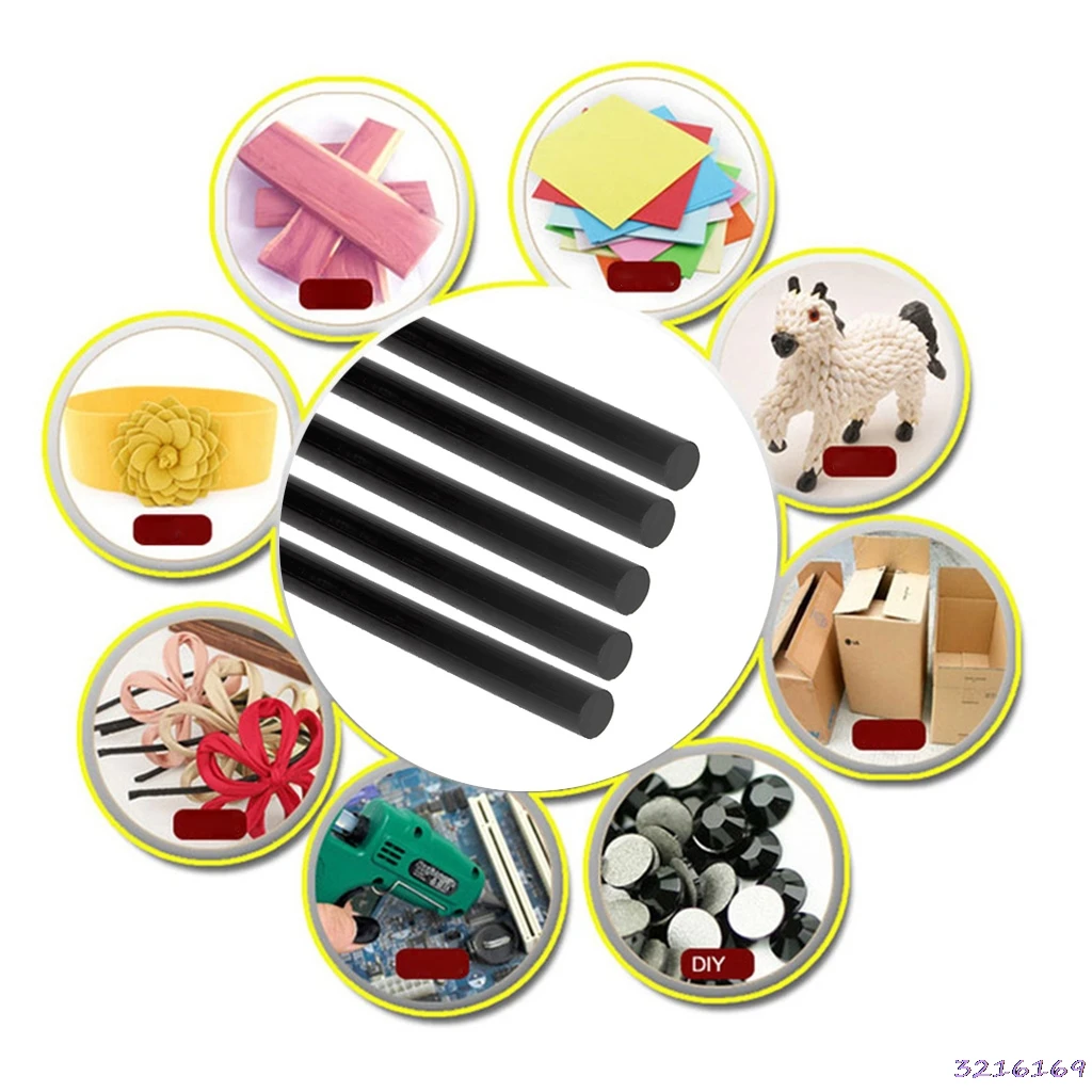 12pcs Hot Melt Glue Stick Black High Adhesive 7mm For DIY Craft Toys Repair Tool | Инструменты