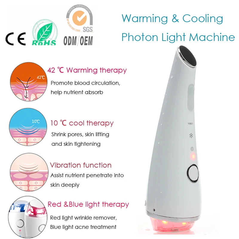 Звуковая вибрация нагревание и охлаждение косметическое устройство для лица
