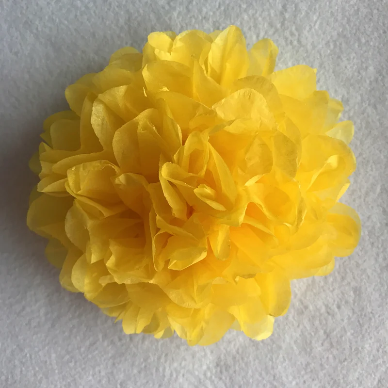 Цвет: желтый 6inch Simulation Peony Flower DIY Tissue Paper Flower for Romantic Wedding Decoration Home Party Decorative Paper Flowers Balls - Цвет: Цвет: желтый