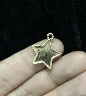 peak star 10 шт., ожерелье в виде сладкого сердца, УФ-смола, поднос с подвеской, сделай сам, ободок, золотая металлическая звезда, базовый поднос, установка, ювелирное изделие, аксессуары для изготовления кошек - Цвет: peak star