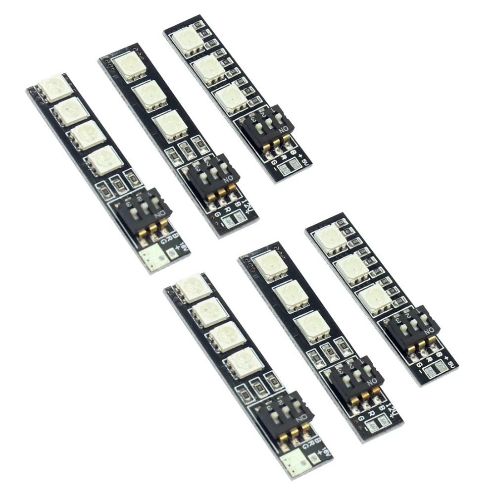 6 шт. RGB 5050 Светодиодная панель 5 в 12 В 16 3S 4S 7 видов цветов DIP переключатель для RC 250
