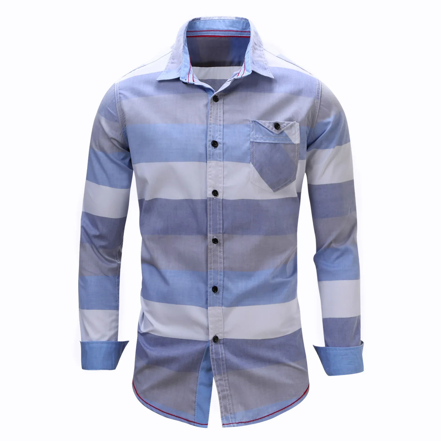 Рубашка Fredd Marshall Мужская с длинным рукавом мягкая Хлопковая сорочка в полоску