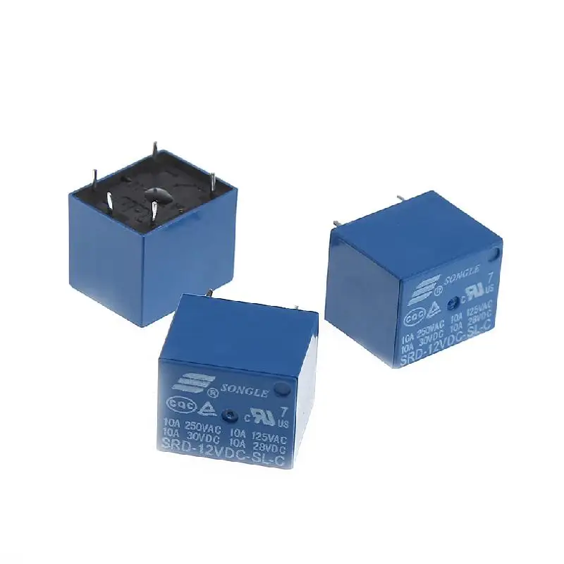 5 шт. прочный DC 12 В катушка 10A контактов реле питания PCB тип SPDT для SRA 12VDC CL G08 большое