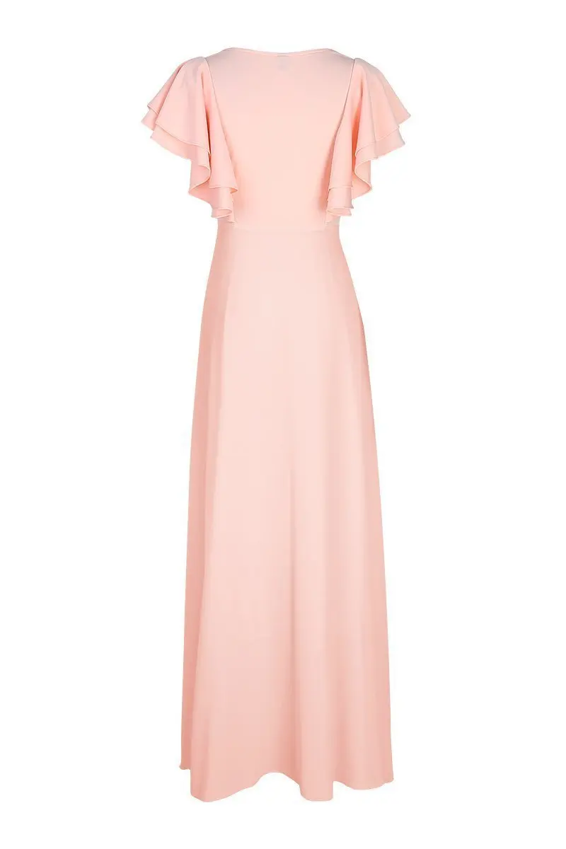 Женское платье с коротким рукавом и v-образным вырезом весна-лето 2019