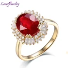 LOVERJEWELRY женские классические кольца ювелирные изделия Твердые 14 к Желтое золото бриллиант натуральный красный рубин свадебное модное кольцо для женщин обручальное кольцо
