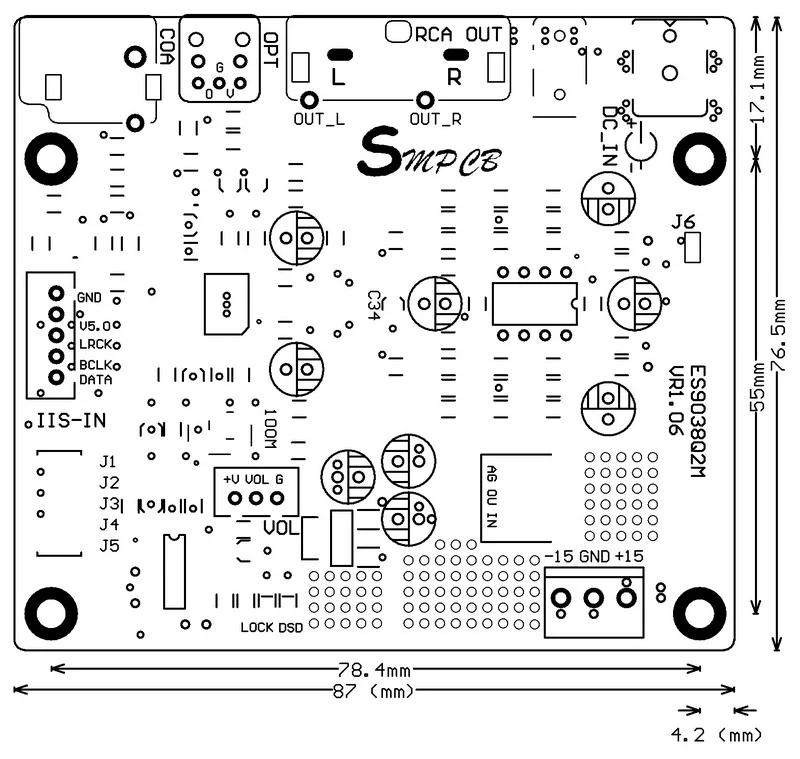 ES9038 Q2M DAC DSD декодер поддержка IIS DSD 384 кГц коаксиальный волокно DOP для усилители HiFi аудио Amplificador B2-001