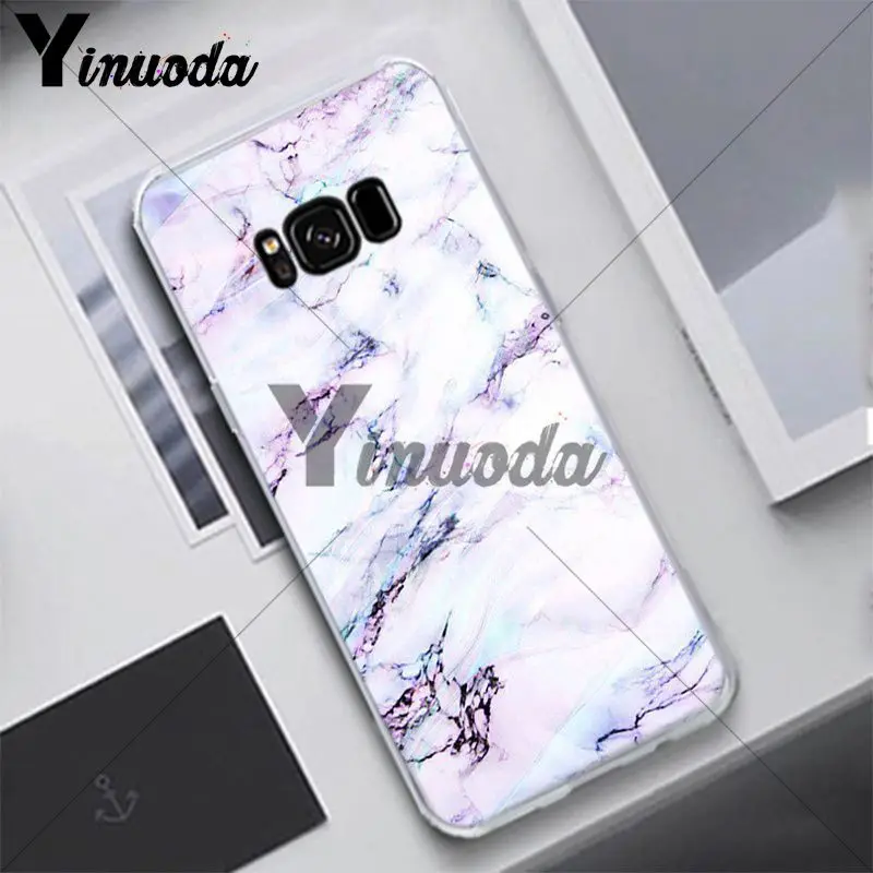 Цветной чехол Yinuoda с мраморной текстурой для Samsung S5 S6 S7 S8 S9 S6plus S7plus S8plus S9plus S6edge S7edge