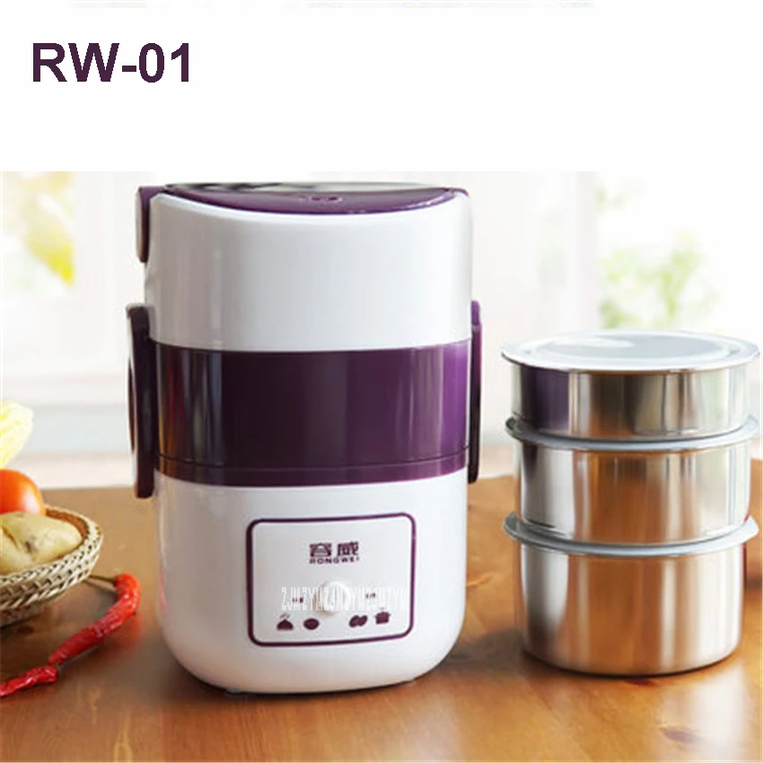 RW-01 220 В/250 Вт электрическая Пароварка, многофункциональная Бытовая трехслойная 304 нержавеющая сталь, раскол, горячий горшок, мини пароварка, 1.9л