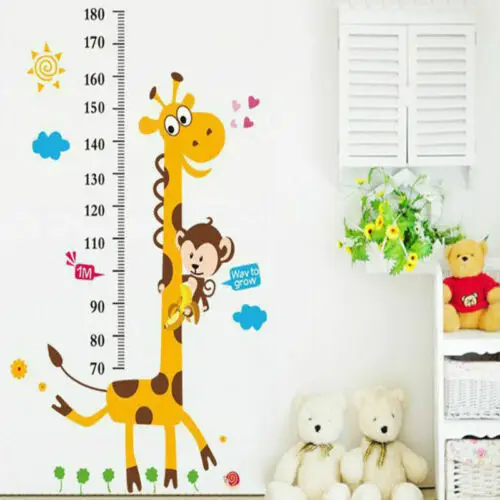 NEW Kids Baby Room Giraffe Removable Height Chart Measure Wall Sticker Decal | Дом и сад