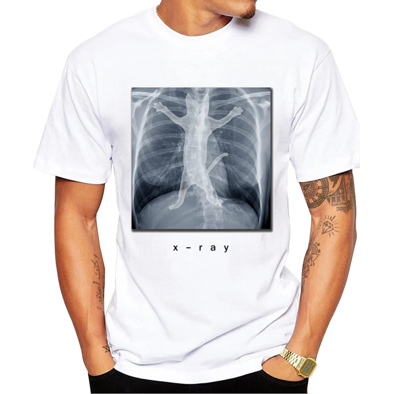 TEEHUB 2019 Fashion Cat In My Body Men T-Shirt X-RAY Printed Tshirts Casual Tops Short Sleeve Summer Tees | Мужская одежда