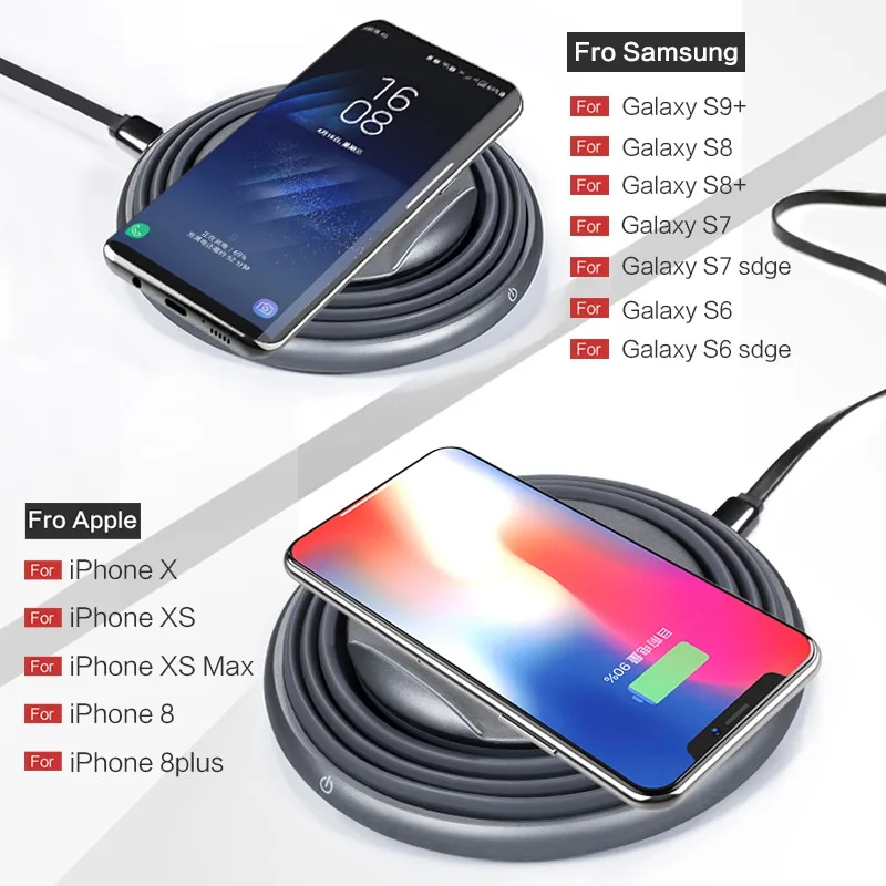 LIGNCHEN LED Light 10 Вт Qi Беспроводное зарядное устройство для Samsung S8 S9/S9 + Note 9 8 быстрая
