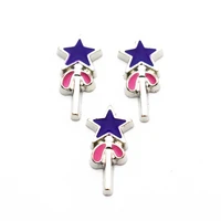 hot sale 20pcslot metal enamel magic stick floating charms for living glass floating lockets pendant necklace diy jewelry