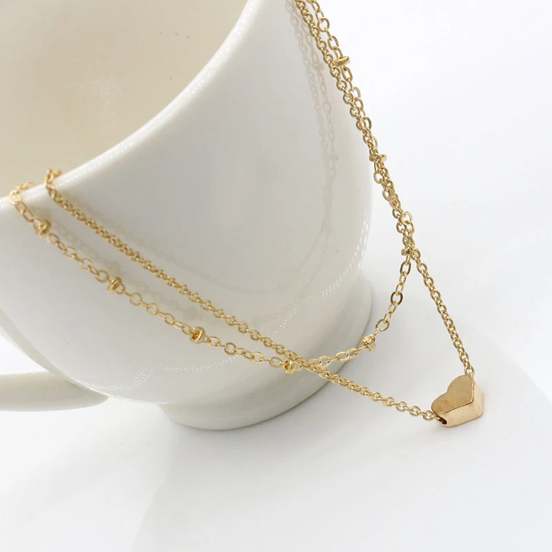 2Pcs/Set Minimalist Gold Silver Color Small Love Friendship Charm Bracelets Bangles Jewelry Link Chain For Women | Украшения и