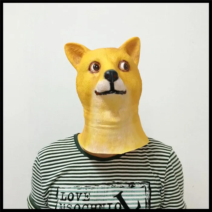 Бесплатная доставка страшная маска Doge Crazy Dog Забавные Маски Хэллоуин косплей