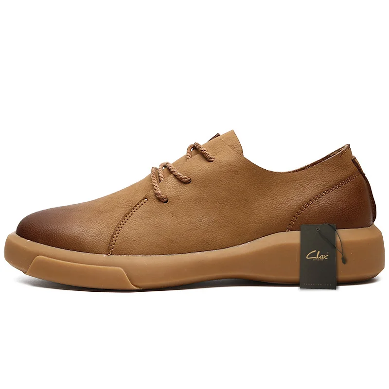 CLAX Mens Shoes Leather Spring Autumn Casual Shoe Male Boot Walking Footwear chaussure homme Genuine Fashion Plus Size | Обувь