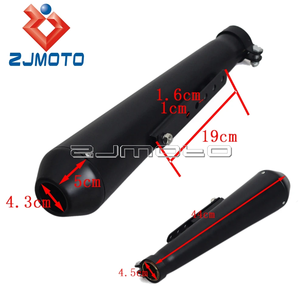 2 выхлопные глушители для мотоциклов глушитель обратный конус Мегафон черный