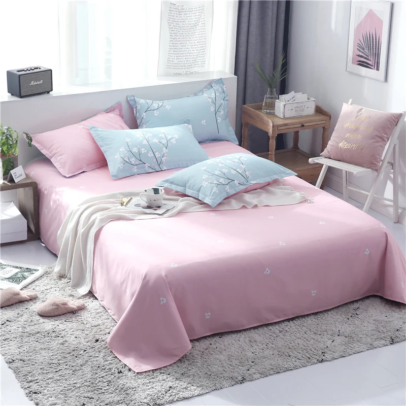 Постельное белье голубое покрывало постельное скандинавский набор розовое