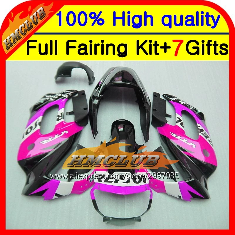 

Обтекатель корпуса для HONDA VTR1000F SuperHawk 97-05, розовый 44HM29 VTR 1000 F VTR 1000F 97 98 99 00 01 02 03 04 05, цвет розово-черный