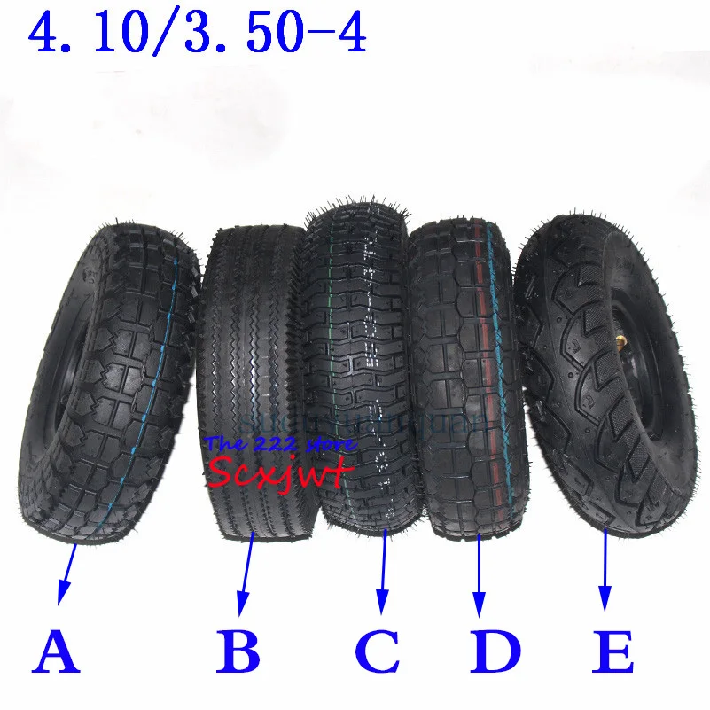 5 вариантов шин 4,10/3,50-4 410/350-4 ATV Quad Go Kart 47cc 49cc электрический скутер 4,10-4 камера шины подходят для всех моделей 3,50-4 4"
