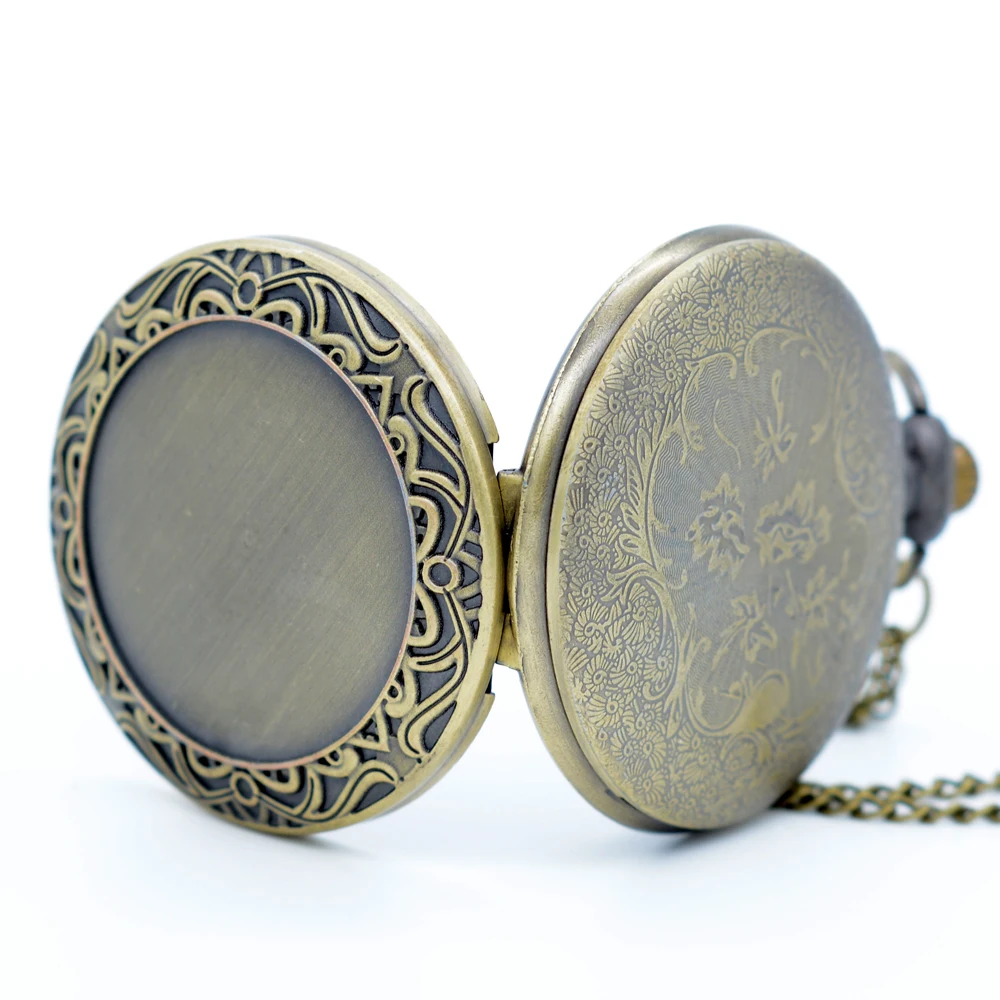 Модные стильные бронзовые часы с цветочным узором можно прикрепить фотографии