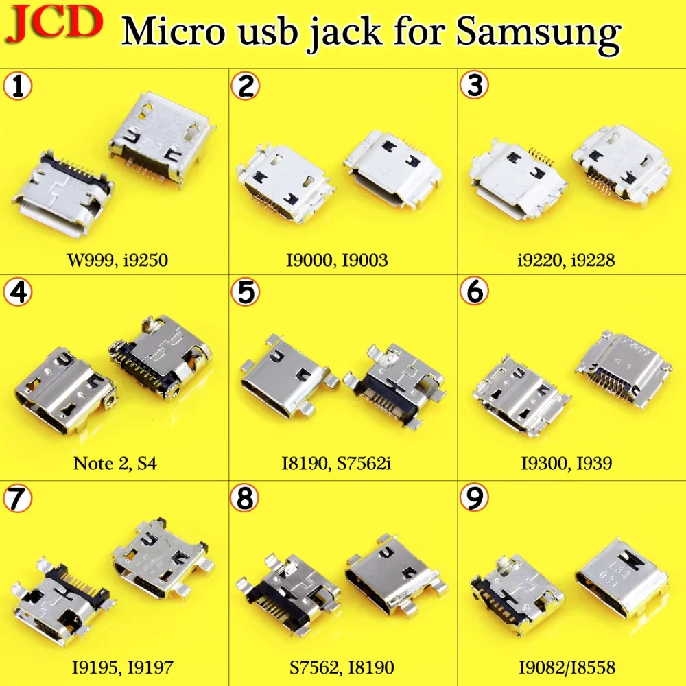 Разъем JCD Micro USB 7Pin 11 pin jack разъем micro usb для samsung S7562 I8160 I8190 I8262 I8262D I8268|Шлейфы
