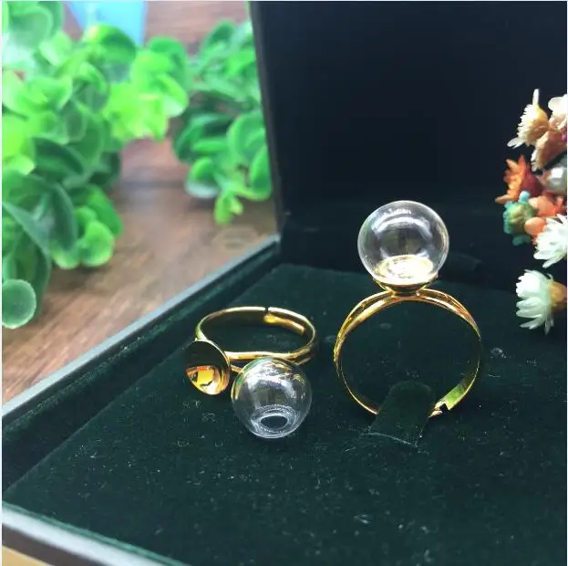 100 компл./лот 10*3 мм круглые шарообразные стеклянные шаровары с кольцом набор