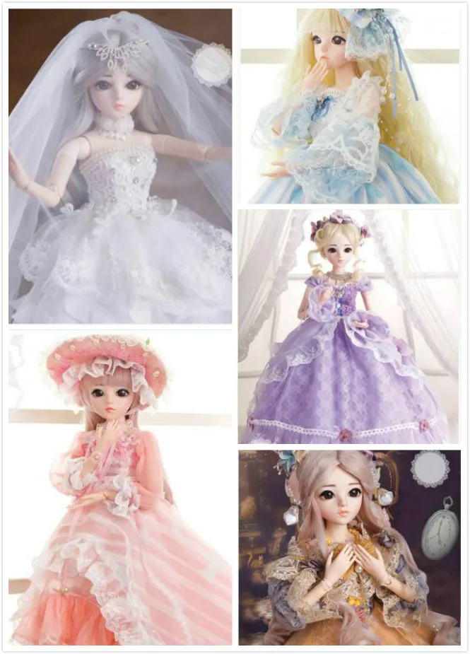 1/3 BJD кукла 60 см Женский Пластиковый совместный подвижный включает в себя тело