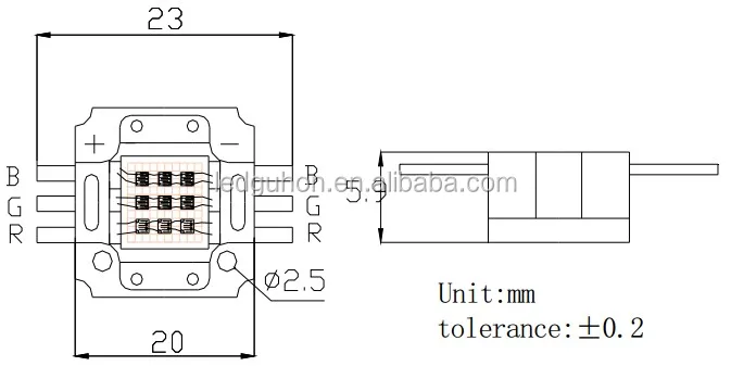 Светодиодный монолитный блок светодиодов высокой мощности 10 Вт с чипом 30mil -