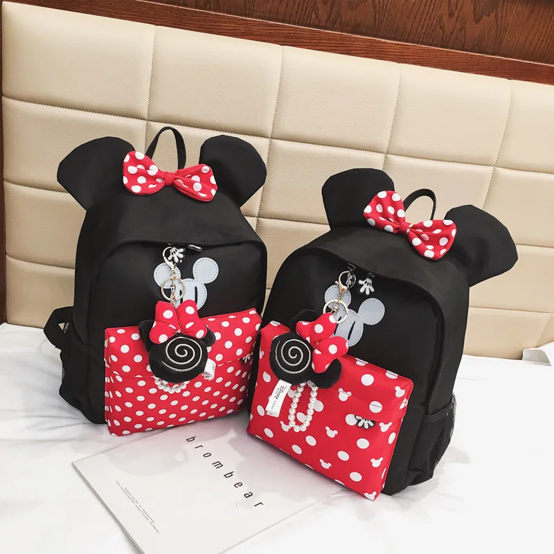 Детский рюкзак с героями мультфильмов плюшевый ранец бантом для мальчиков и