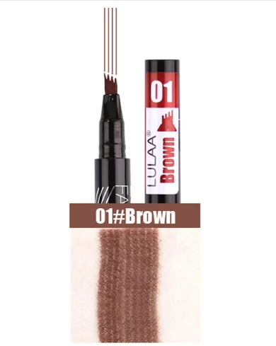 01 Brown LULLA микроблейдинг иглы-ручки для татуажа бровей водонепроницаемый четырехкоготь бровей Гель-карандаш эскиз жидкий бровей ручка maquiagem cejas tatuaje - Цвет: 01 Brown