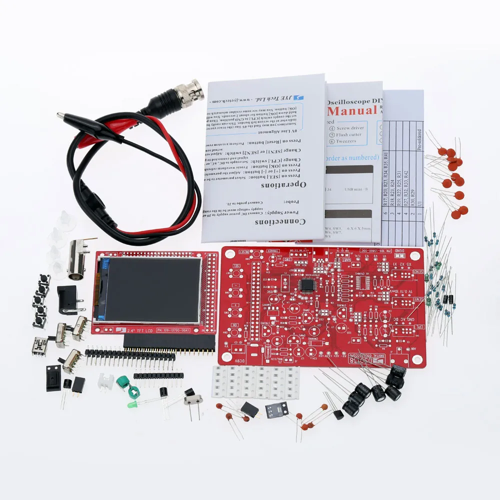 DSO138 2," TFT карманный цифровой осциллограф DIY комплект diy части для Osciloscopio изготовление ручной электронный Обучающий набор 1msp